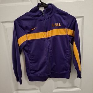 Nike Youth Small Purple Gold LSU Tigers Full Zip Activewear Track Jacket